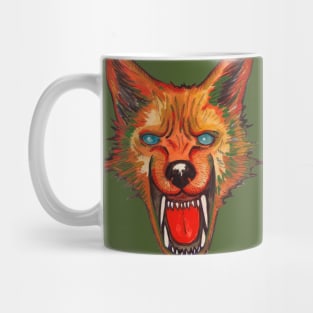 Angry colorful fox wolf Mug